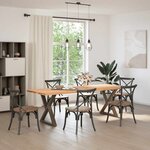 vidaXL Pieds de table à manger 2 pièces Acier naturel 80 x (72-73 3) cm Acier