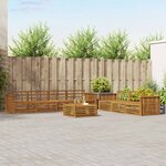 vidaXL Ensemble de canapés d'extérieur 8 Pièces Naturel