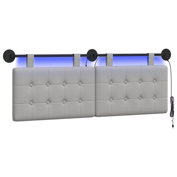 vidaXL Tête de lit suspendue Gris nuage Tissu