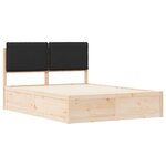 vidaXL Cadre de lit avec tête de lit rembourrée Noir 135 x 190 cm