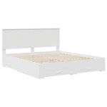 vidaXL Cadre de lit avec tiroir Blanc 200 x 200 cm Bois d'ingénierie