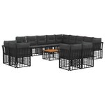 vidaXL Ensemble de canapés d'extérieur 14 pc Noir et Gris foncé