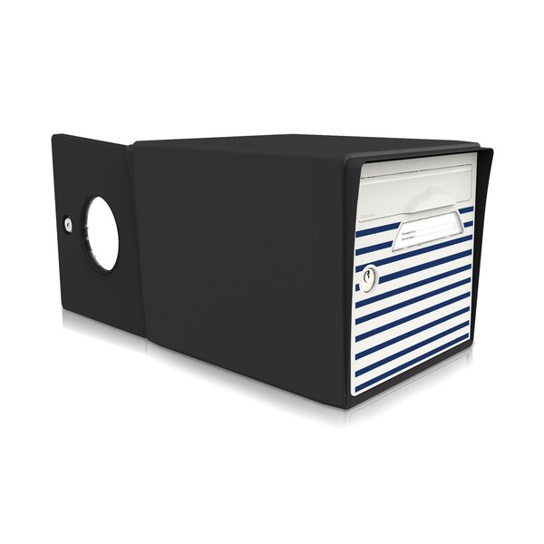 Boîte aux lettres normalisée 2 faces noire – "Bord de mer" – fabriquée en France – en résine – ne rouille pas – porte interchangeable