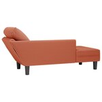vidaXL Chaise longue avec coussin rouge orange tissu en velours côtelé