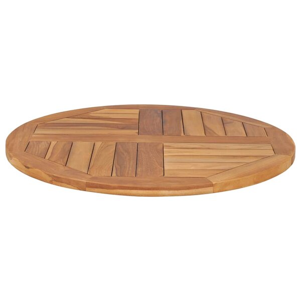vidaXL Dessus de table Bois de teck solide Rond 2 5 cm 70 cm