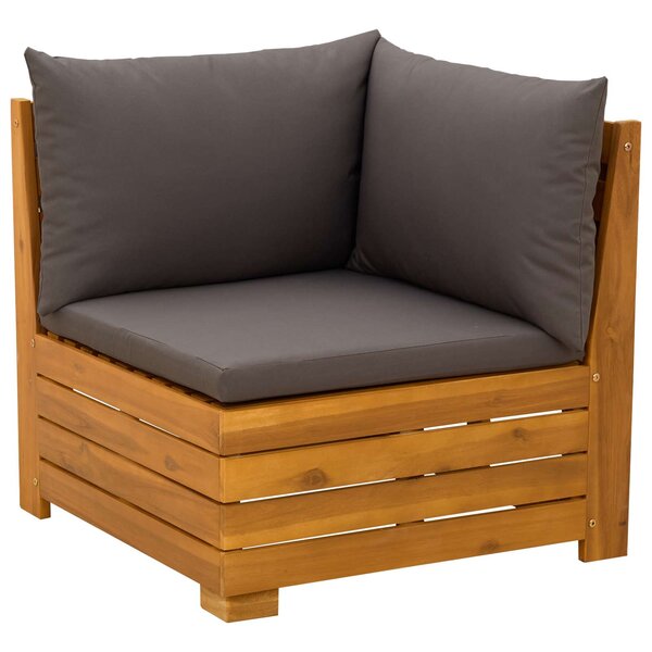 vidaXL Canapé d'angle de jardin Bois d'Acacia Massif Marron