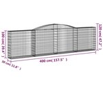 vidaXL Paniers à gabions arqués 6 Pièces 400x30x100/120 cm Fer galvanisé