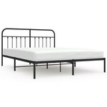 vidaXL Cadre de lit métal avec tête de lit noir 183x213 cm