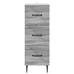 vidaXL Armoire à tiroirs Sonoma gris 33 x 34 5 x 89 5 cm