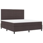 vidaXL Lit à ressorts marron foncé avec matelas et LED  180 x 200 cm en tissu