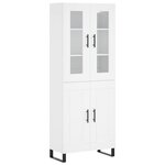 vidaXL Buffet haut Blanc 69 5x34x180 cm Bois d'ingénierie