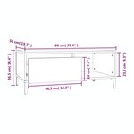 vidaXL Table basse Blanc brillant 90x50x36 5 cm Bois d'ingénierie