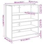vidaXL Bureau de réception sonoma gris 100x50x103 5 cm bois ingénierie