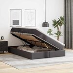 vidaXL Lit avec rangement et matelas avec matelas Gris 140 x 200 cm