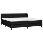 vidaXL Sommier à lattes de lit avec matelas Noir 200x200 cm Tissu