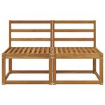 vidaXL 2 Pièce Sofa de milieu extérieur Bois d'Acacia Massif Naturel