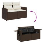 vidaXL Salon de jardin avec coussins 6 Pièces marron résine tressée