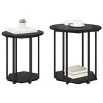 Table d'appoint vidaXL 2 pièces Bois d'ingénierie chêne noir et métal