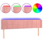 vidaXL Tête de lit à LED Rose 183x16x78/88 cm Velours