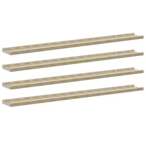 vidaXL Étagères murales 4 Pièces blanc et chêne sonoma 100x9x3 cm