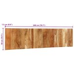 vidaXL Tête de lit 200 cm bois massif d'acacia