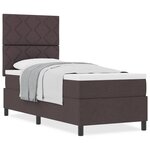 vidaXL Lit à ressorts avec matelas Marron foncé 80 x 200 cm tissu