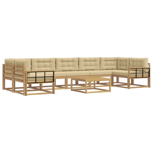 vidaXL Ensemble de canapés d'extérieur 6 Pièces Blanc et Beige