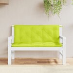 vidaXL Coussin de banc de jardin vert vif 120x(50+50)x7cm tissu oxford