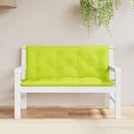 vidaXL Coussins de banc de jardin 2 Pièces vert vif tissu Oxford