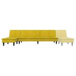 vidaXL Canapé-lit en forme de L jaune 255x140x70 cm velours