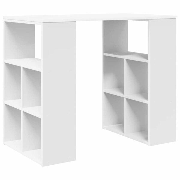 vidaXL Bureau avec étagère Blanc 90 x 50 x 75 cm Bois d'ingénierie
