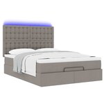 VidaXL Cadre de lit ottoman avec matelas taupe 140x200 cm tissu