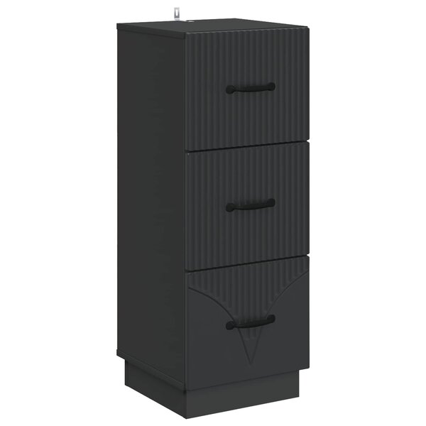 vidaXL Armoire à tiroirs 33 x 34 5 x 87 cm Bois d'ingénierie Noir