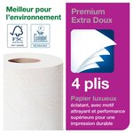 Papier toilette en rouleaux standard Premium Extra Soft T4, quadruple épaisseur, gaufré, 153 feuilles, blanc (Carton de 42 rouleaux)