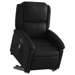 vidaXL Fauteuil inclinable de massage électrique noir similicuir