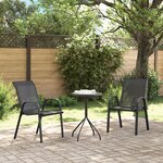 vidaXL Ensemble Bistro de jardin 3 pièces Noir Textilène et Acier