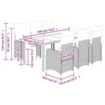 vidaXL Ensemble de bistro de jardin 7 Pièces coussins marron poly rotin