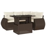 vidaXL Salon de jardin avec coussins 5 Pièces marron résine tressée