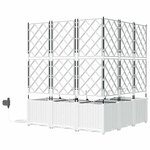 vidaXL Pots de jardin Blanc 120 x 120 x 142 cm Acier