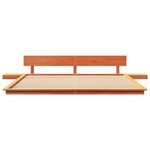 vidaXL Cadre de lit au sol avec tables de chevet marron ciré 180x200cm en bois massif