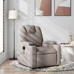 vidaXL Fauteuil de massage inclinable Taupe Tissu