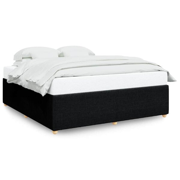 vidaXL Cadre de lit sans matelas noir 200x200 cm tissu