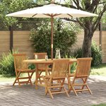vidaXL Ensemble de salle à manger pour jardin 5 Pièces Marron