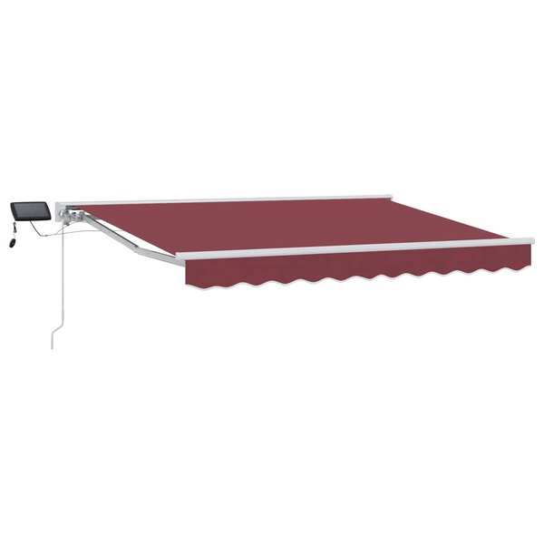 vidaXL Cadre de store manuel avec LEDs Bourgogne et Blanc 3 5 x 2 5 m