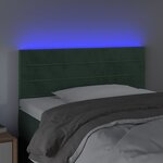 vidaXL Tête de lit à LED Vert foncé 100x5x78/88 cm Velours