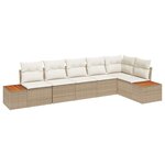 vidaXL Ensemble de canapé de jardin avec coussin 6 Pièces beige et crème