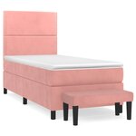 vidaXL Sommier à lattes de lit et matelas Rose 80x200 cm Velours