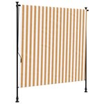 vidaXL Store roulant d'extérieur orange et blanc 150x270cm tissu acier
