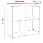 vidaXL Armoire à disques gris béton 84 5x38x89 cm bois d'ingénierie