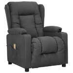 vidaXL Fauteuil de massage inclinable Gris foncé Tissu